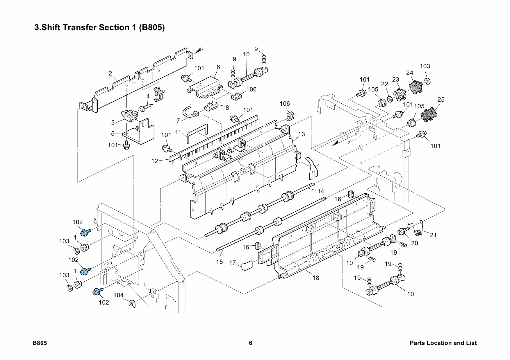 RICOH Options B805 FINISHER-SR3030 Parts Catalog PDF download-3